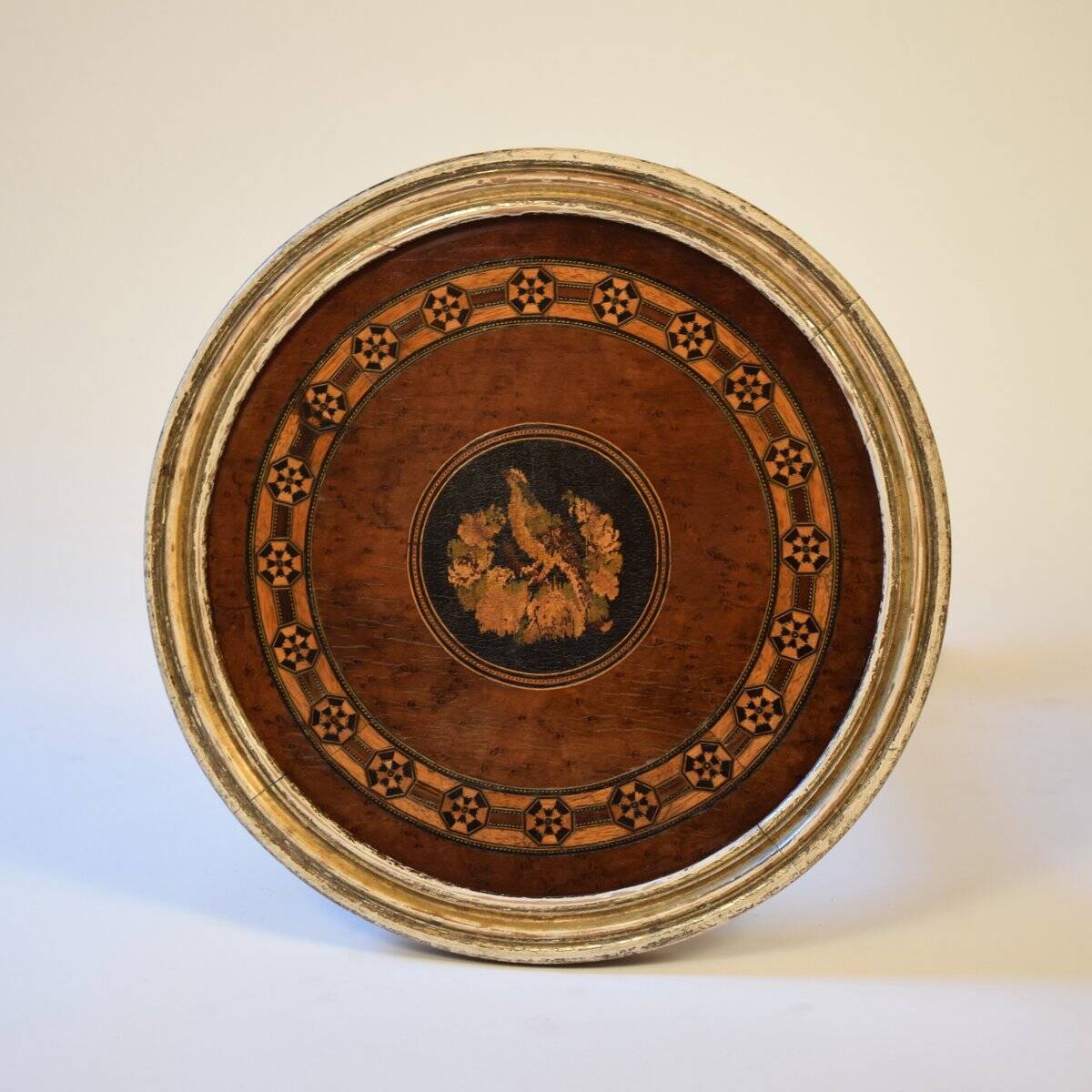 Victorian Marquetry Round Side Table, 1870s