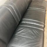 Canapé / canapé vintage en cuir noir martin stoll