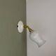 Applique tulipe vintage en opaline blanche