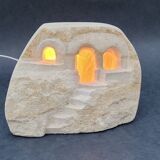 Vintage Lamp 70s Stone Sculpture by Arsène Galisson