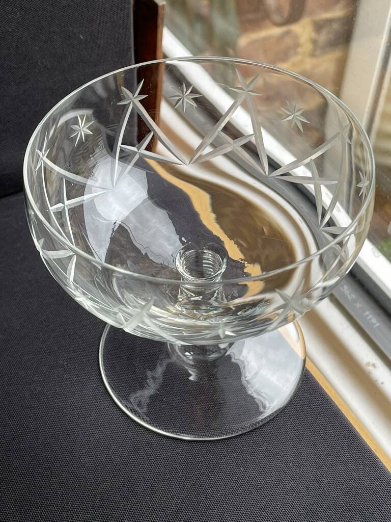 8 ½ cut crystal champagne glasses