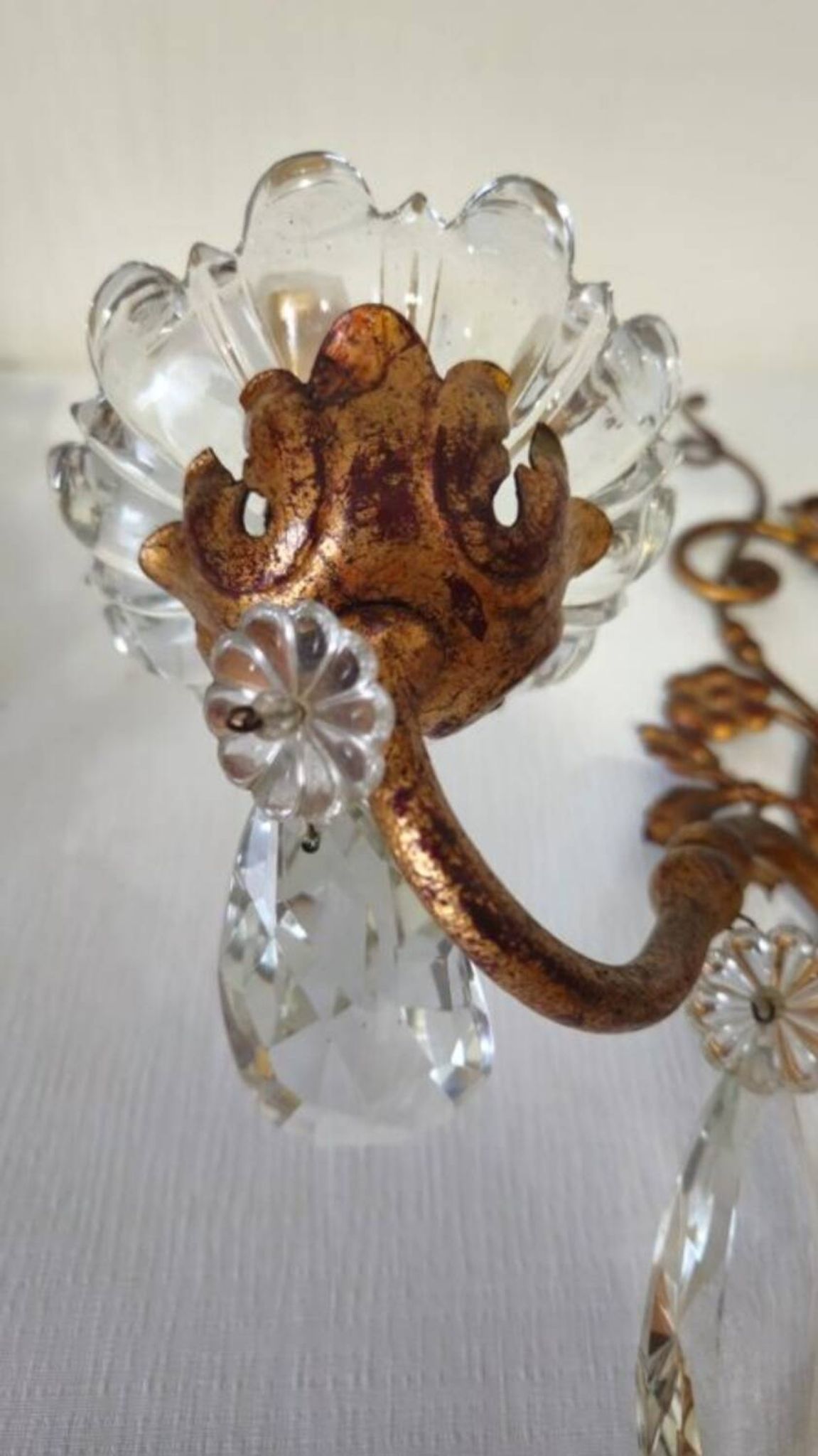 Wall sconce with pendants in Louis XV style