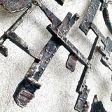 Brutalist iron coat rack by Salvino Marsura