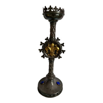 Antique candlestick in silver metal 1800
