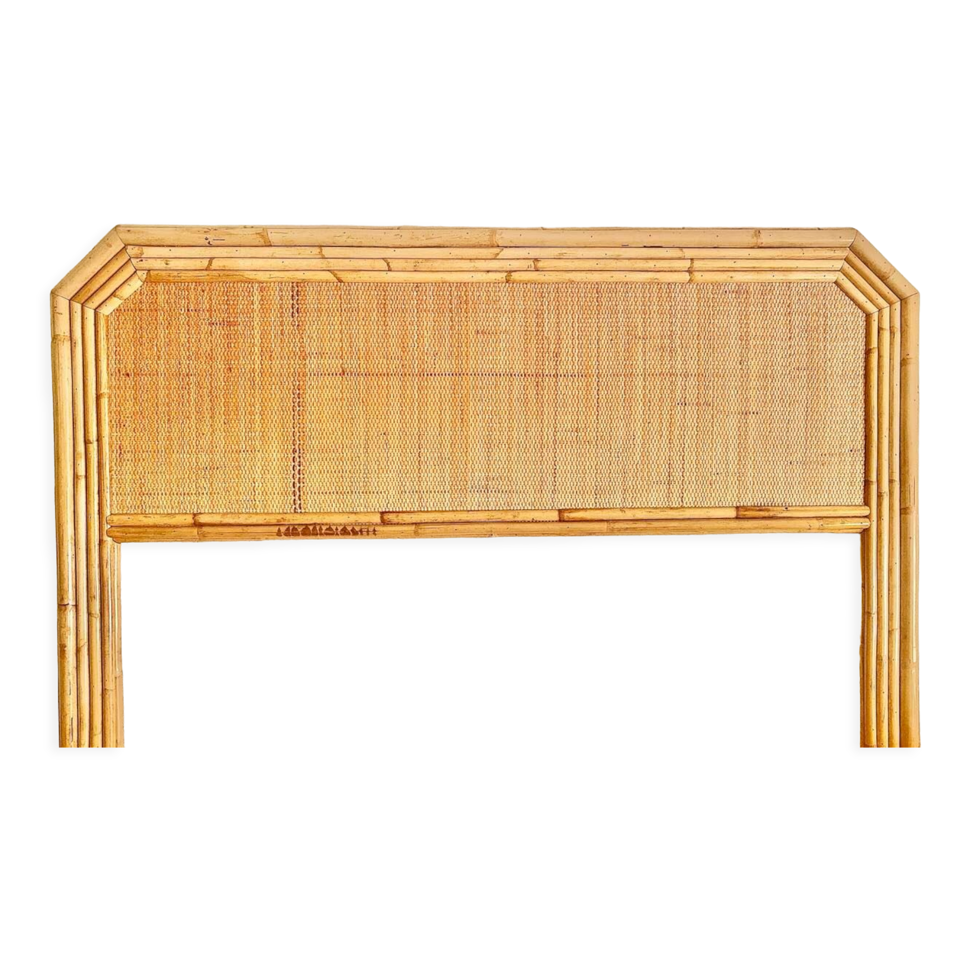 Rattan and bamboo headboard