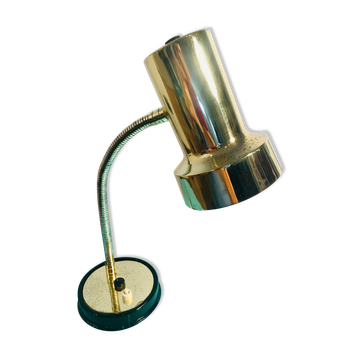 Art deco lamp, golden lamp shade, retro table lamp for apartment decor