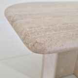 Travertine Coffee or Side Table in Teardrop Shape, Italy 1980s