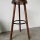 High tripod oak stool