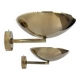 Pair of adjustable vintage wall lights, patinated brass, France, 1970.