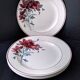 4 St Amand dinner plates with red carnation decoration