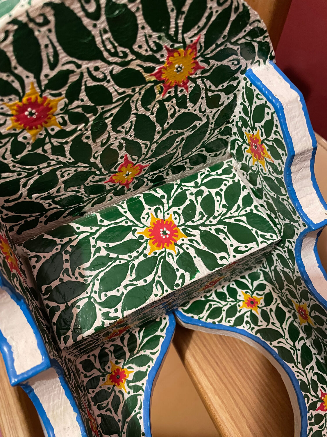 Pair of hand-painted Tunisian bedside tables or shelves