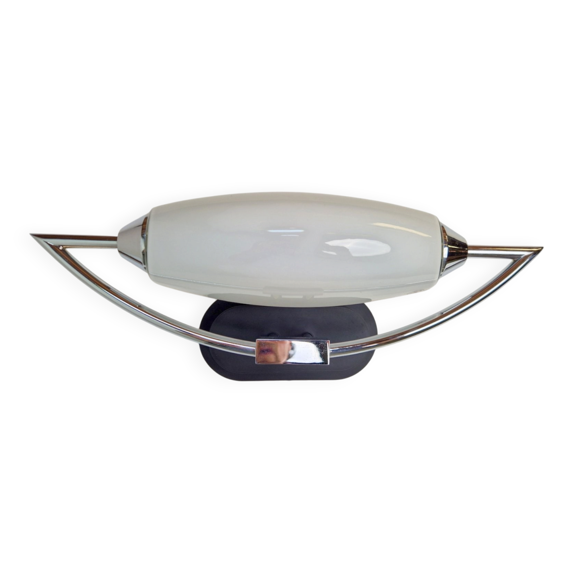 Vintage Bolero Wall Lamp in White Glass by Dieter Sieger for Peill & Putzler, Germany, 1970s