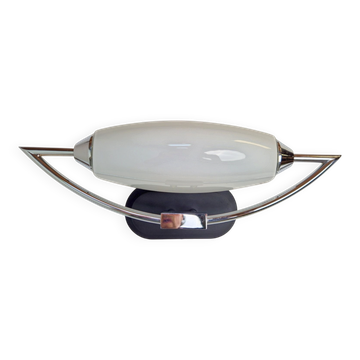 Vintage Bolero Wall Lamp in White Glass by Dieter Sieger for Peill & Putzler, Germany, 1970s