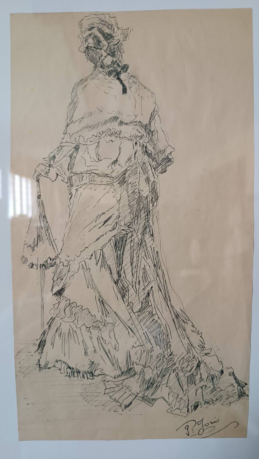 Ink painting on paper Pio Joris (Rome, June 8, 1843 – Rome, March 6, 1921)