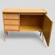 Vintage sideboard with tapered legs, light oak, 1960s.