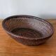 Japanese oval basket in negoro lacquered basketry (red lacquer on black background)