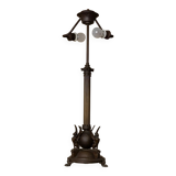 Brown Bronze Metal Table Lamp – Empire 1910s, Italian Design with Animal Motifs, Classic Desk Lamp