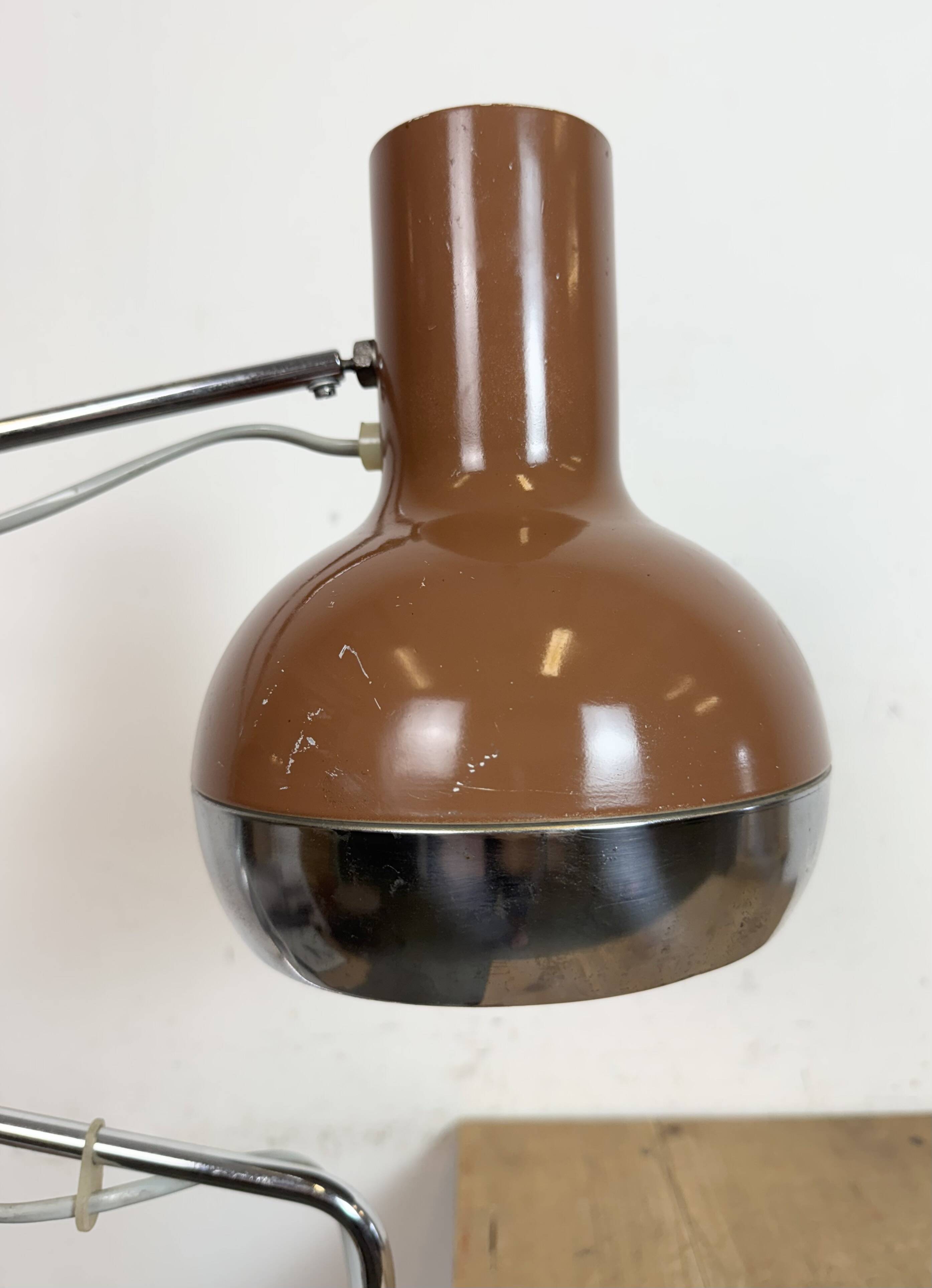 Lampe de bureau industrielle marron, années 1970