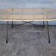 Vintage rattan and metal design coffee table