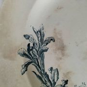 Ensemble 4 terres de fer anciennes – décors naturalistes – vers 1890-1910