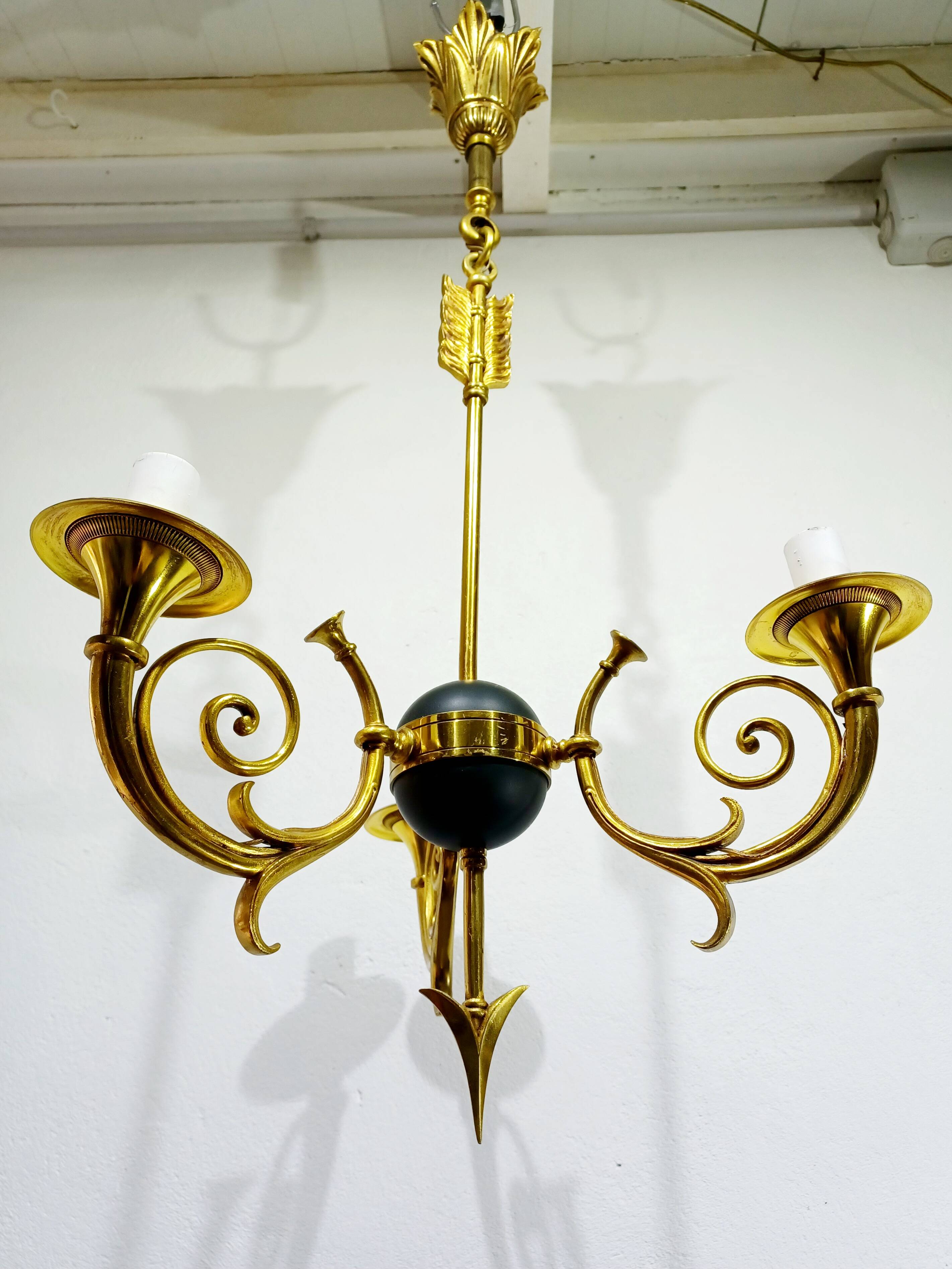 Empire Arrow Chandelier 3 Lights Bronze