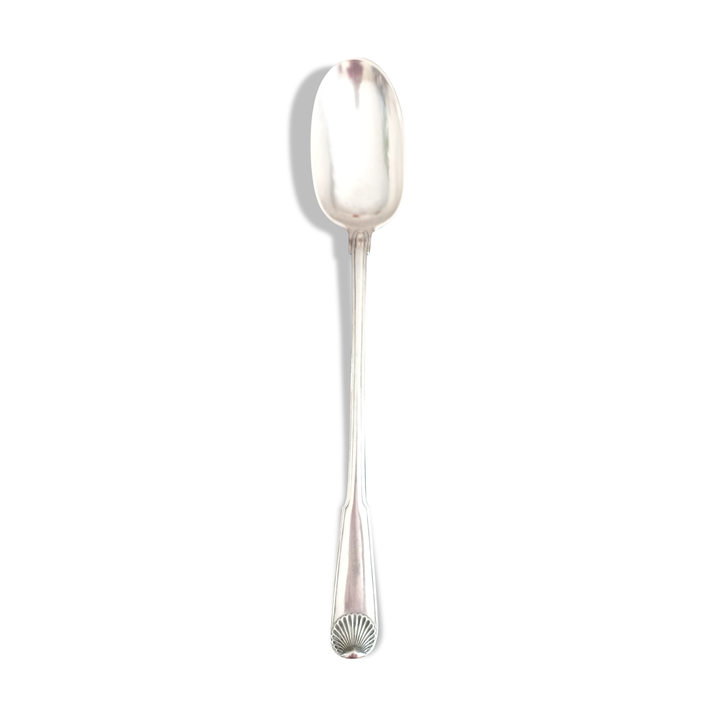 Silver metal serving spoon