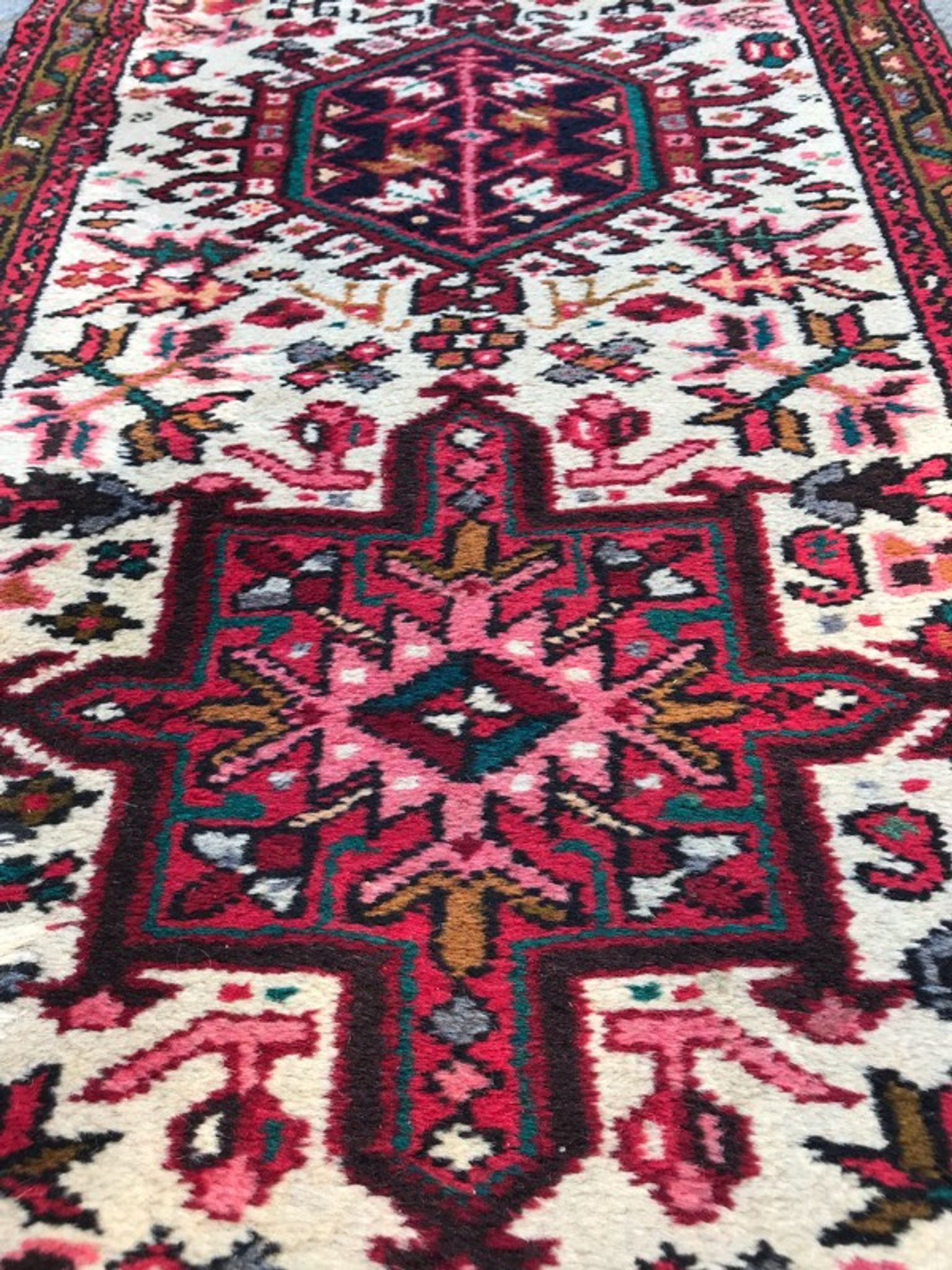 Vintage Persian Heriz done hand 62 corridor carpet x 340 cm