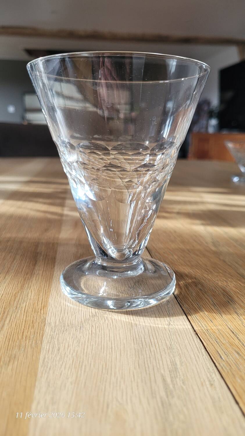 6 vintage cut glass glasses VD made in Belgium