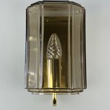 1960s/70s Wall Lamp Glashütte Limburg Germany Glass & Metal Age Design