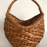 Woven wicker ball basket