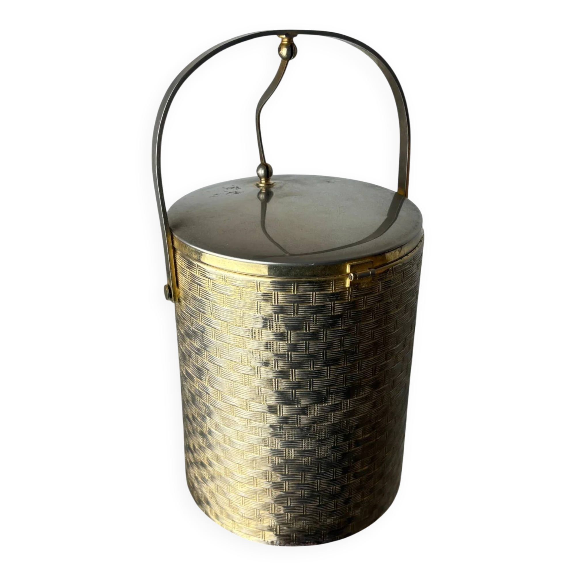Regency braided ice bucket in brass, Italy, 1970s