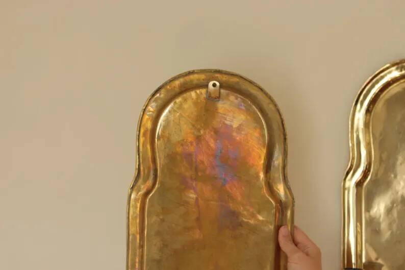 Pair of Swedish Mid Century Brass Wall Sconces