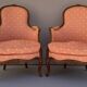 Pair of Louis XV period bergeres in walnut