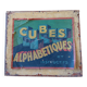 Instructional alphabetical cubes from the early 20th century.