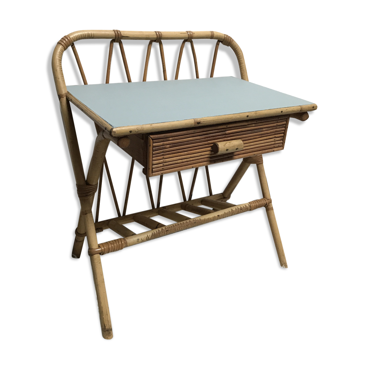 Vintage rattan bedside