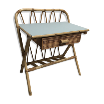 Vintage rattan bedside