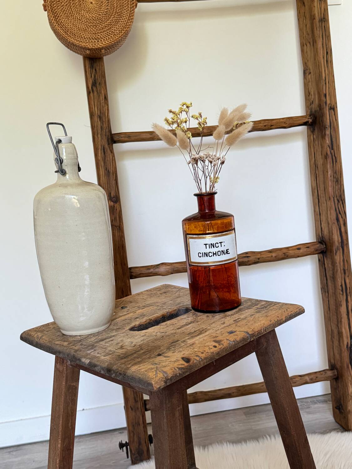 Old wooden painter's stool