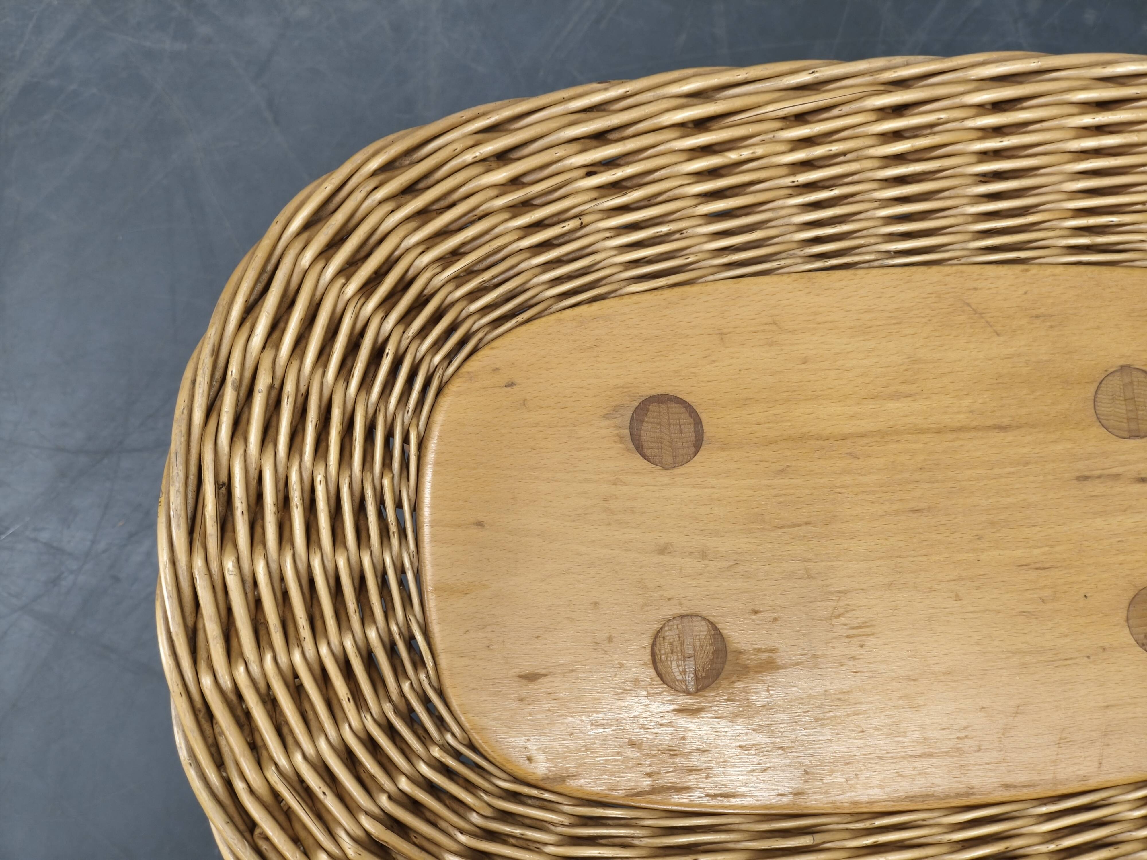 Pair of Rattan Side Tables by Jan Kalous for ULUV, 1970s