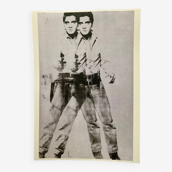 Affiche pop art original vintage réédition d’andy warhol « double elvis 1963 »