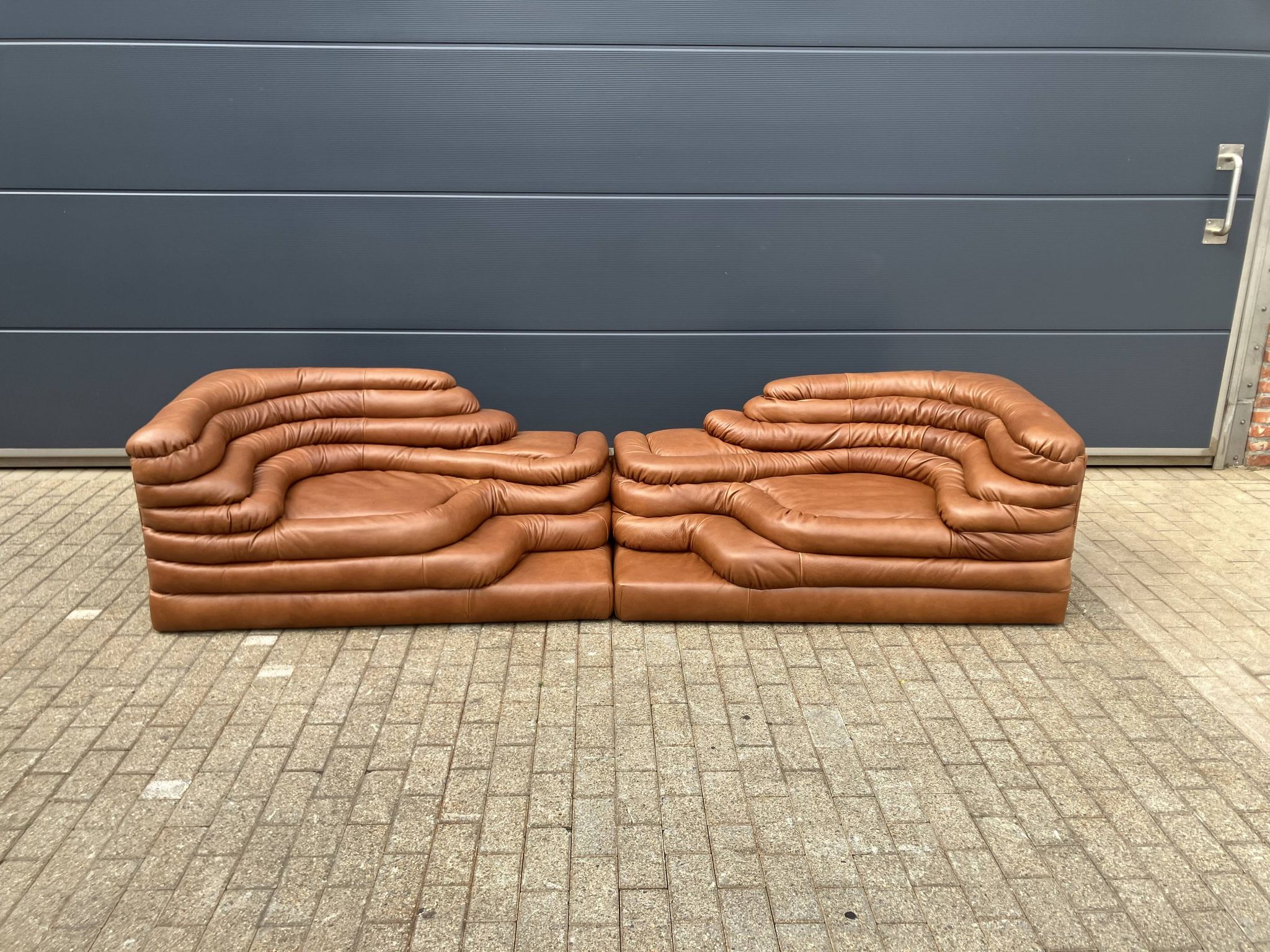 2x De Sede Terrazza DS-1025 (right & left element) Cognac