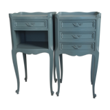 Pair of bedside tables revisited in blue