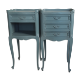 Pair of bedside tables revisited in blue