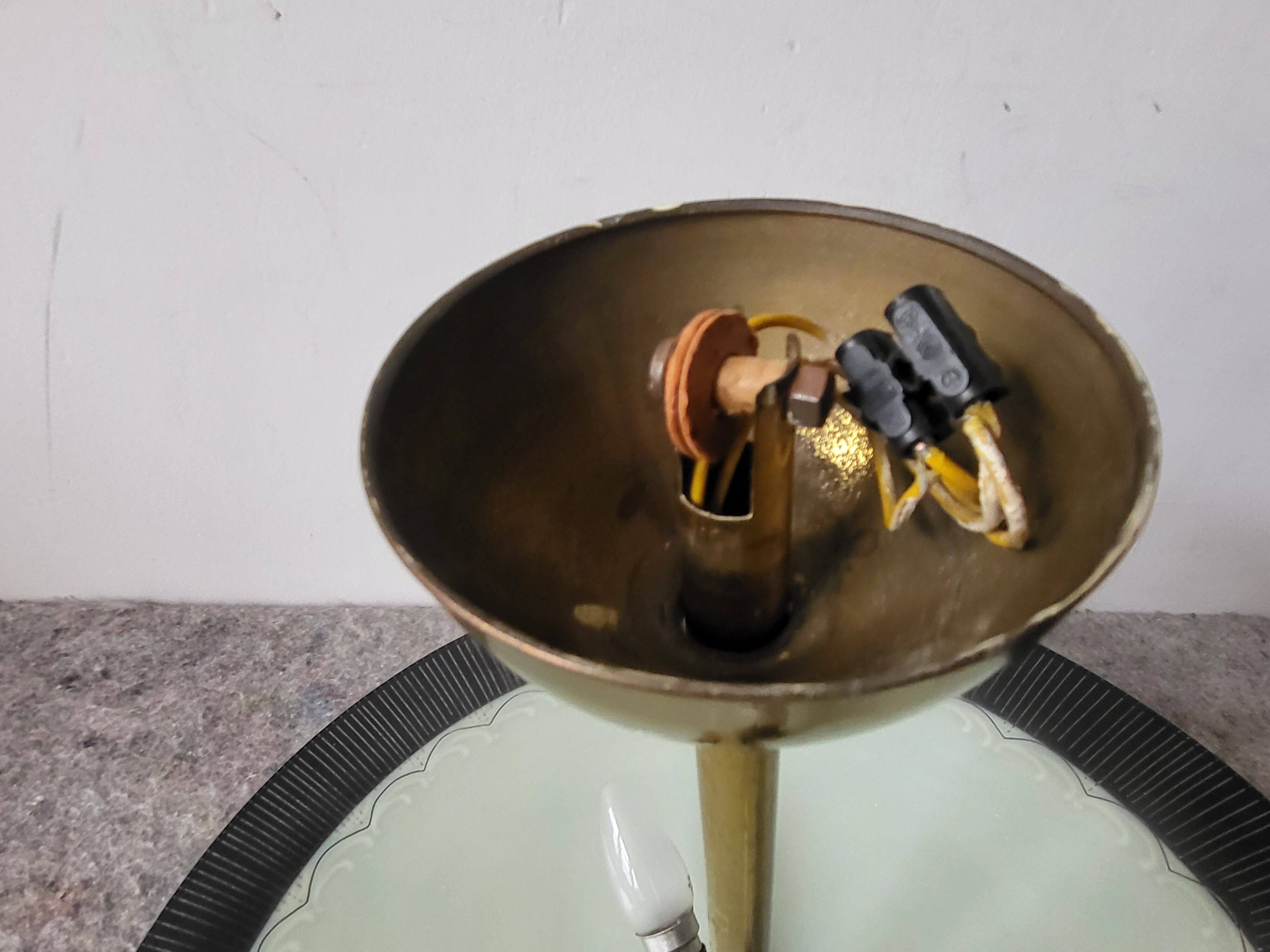 Vintage palette chandelier 1950 glass & brass