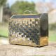Vintage magazine rack, two-tone woven brass magazine rack, book storage