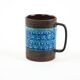 Trifoglio Blue ceramic mug, Italian design, 1960s, designer: Aldo Londi, ma