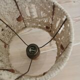 Lampe macramé vintage pied bois