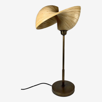 Table lamp in bronze and bamboo Dutch design