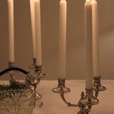 Pair of triangular 3-light candlesticks