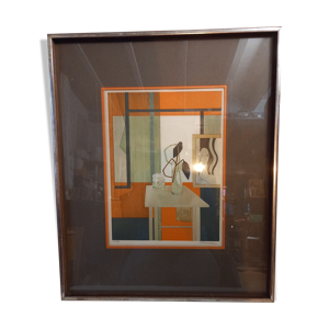 Gravure couleur André Minaux,