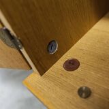 Armoire scandinave 3 portes en teck blond